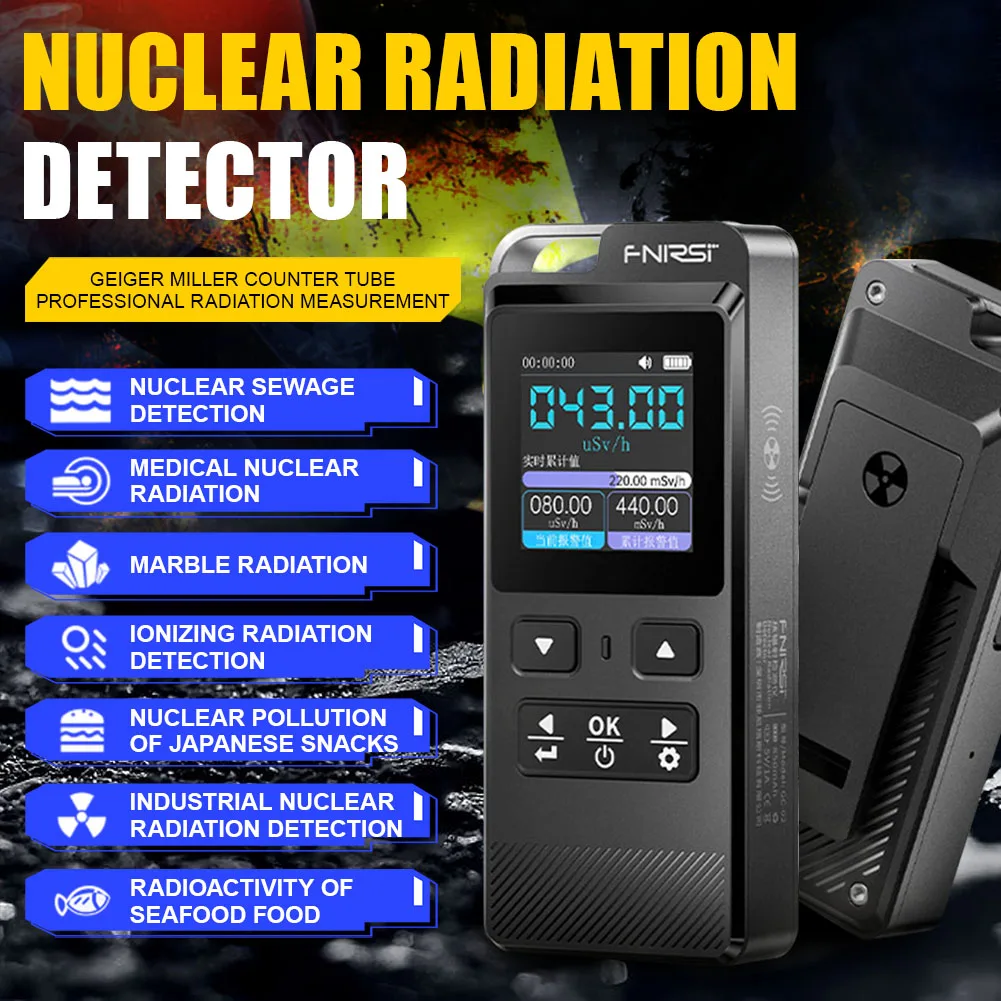 FNIRSI GC-02 Geiger Counter Nuclear Radiation Detector Personal Dosimeter X-ray γ-ray Radioactivity Tester Marble Detector