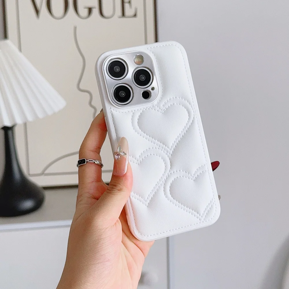 Custodia per telefono Xiaoxiangfeng in tinta unita Love, adatta per iPhone 14/15/16/17 Pro Max, nuova custodia protettiva semplice antiurto