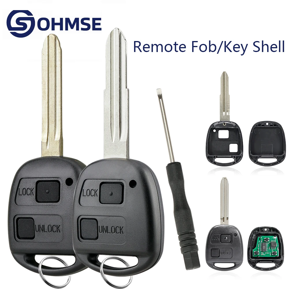 OHMSEN Remote Key Fob Shell 433MHz 4D67 Chip P/N: 50171 for Toyota RAV4 Prado Tarago Avensis Kluger TOY041 TOY043