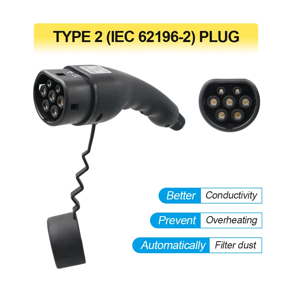Kolanky Portable EV Charger 8/10/13/16A 3P 11KW Type 2 EV Wallbox Charger IEC-62169 Charging For Eletric Vehicle Hybrid Cars 5M