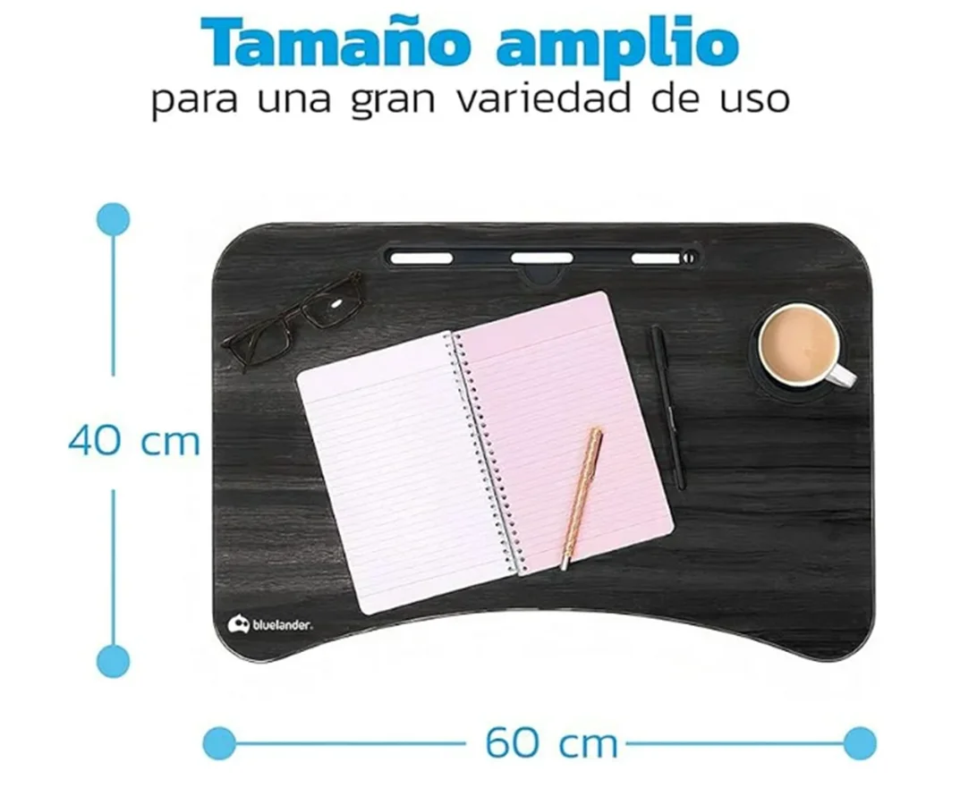 مكتب كمبيوتر محمول متعدد الأغراض، محمول وقابل للطي، مثالي للسرير أو الأريكة، مع حامل أكواب مدمج ومساحة كبيرة للعمل أو الدراسة أو القراءة أو الإفطار