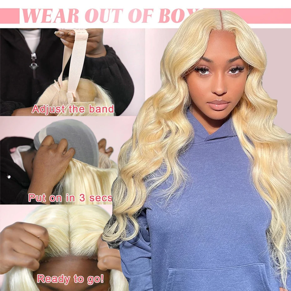 

Парик из натуральных бразильских волос, цвет 613 блонд, плотность 220, с HD-кружевом 13x6, волнистая текстура, можно окрашивать, парик с кружевом 13x4 для женщин