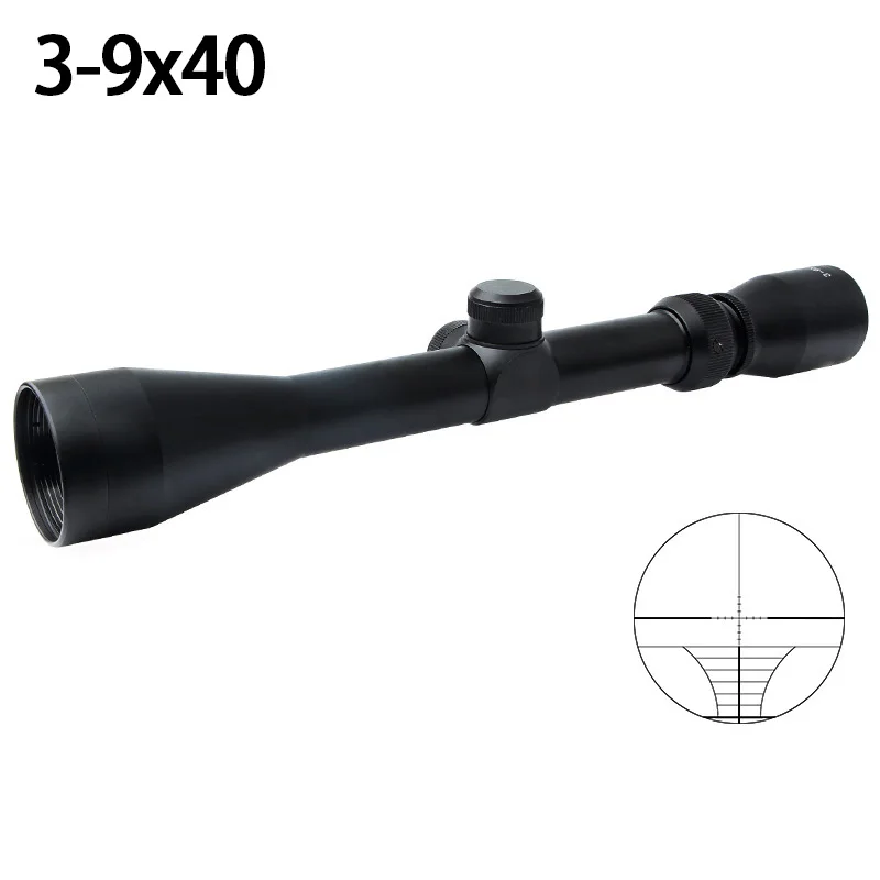 3-9X40 Hunting Optical Sight Magnification HD Five-line Mesh Aiming Coordinates Tactical Sniper Rifle Scope Airsoft Accessories