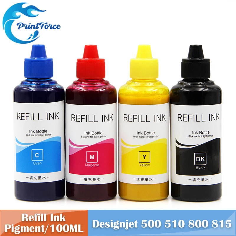 Pigment Refill Ink 100ML for HP 82 10 11 18 88 Designjet 500 510 800 800Ps 500Ps 510ps 100 110 70 plus K5300 K5400 K8600