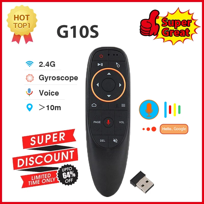 G10S Pro BT Chuột Không Dây 2.4G Con Quay Thông Minh Điều Khiển Từ Xa Với Tiếng Nói IR Học Tập Cho Android TV Box h96 MAX X88 PRO X9