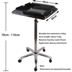 1pc Hair Salon Rolling Trolley Cart Tattoo Service Colorful Hair Equipment Dentist Medical Spa Styling Trolley Holder Stand