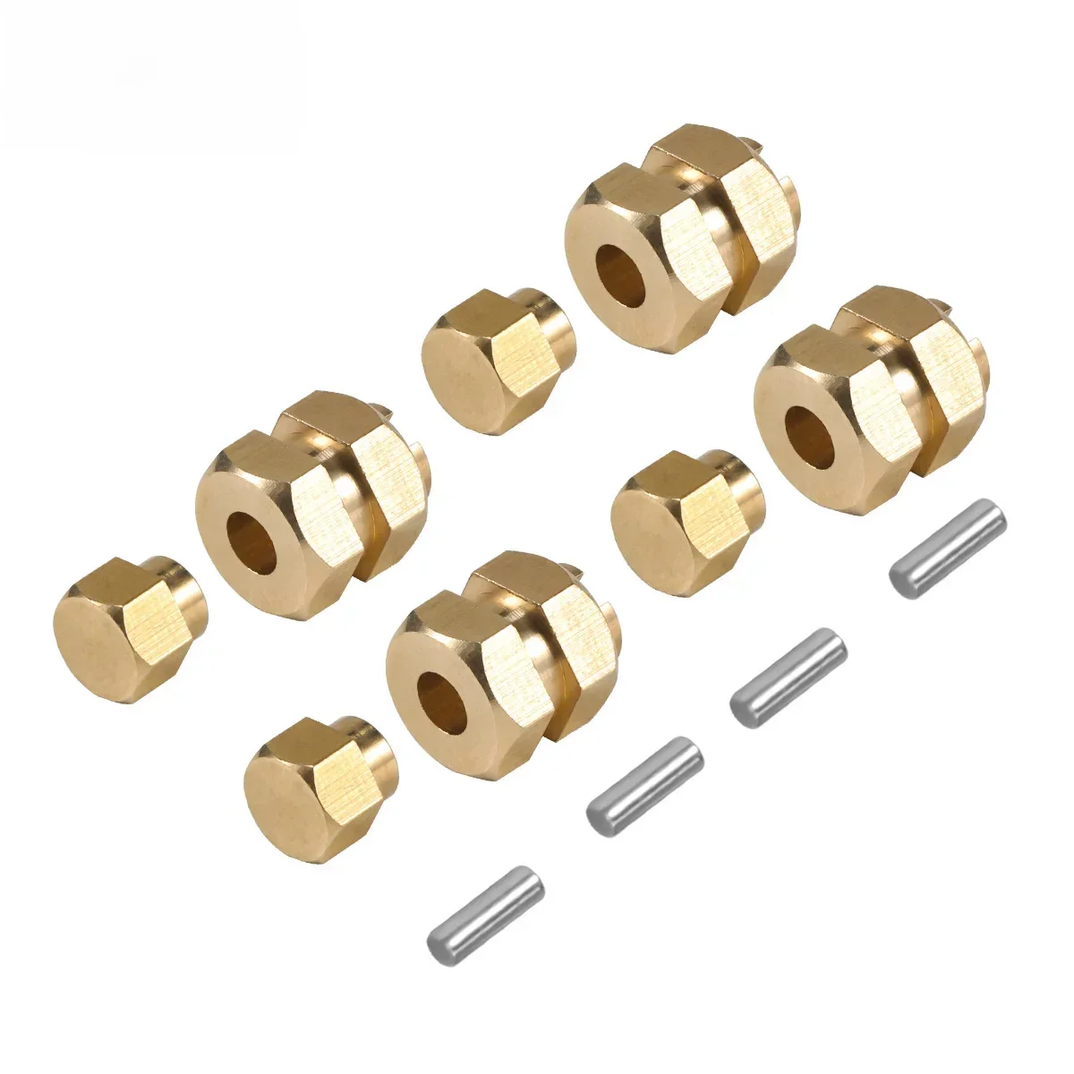 Extensions de moyeu TRX4M en laiton, adaptateur hexagonal de roue de 7MM pour 1/18 RC chenille TRX4-M Bronco Defender, mise à niveau du châssis, 4 pièces