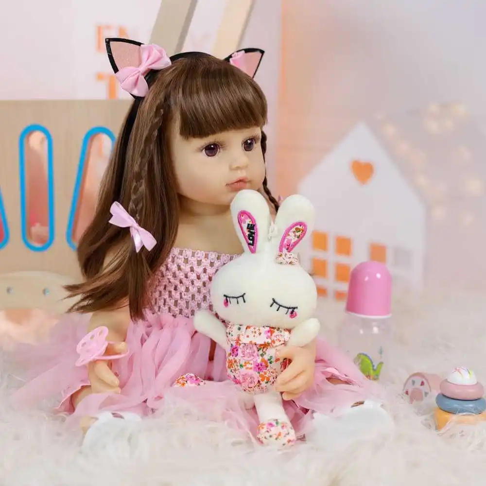 

Cloveray 22 inch Classic Realistic Reborn Baby Doll Cure Soft Vinyl Doll High Quality Toy Playing House Doll Kid Xmas Gift