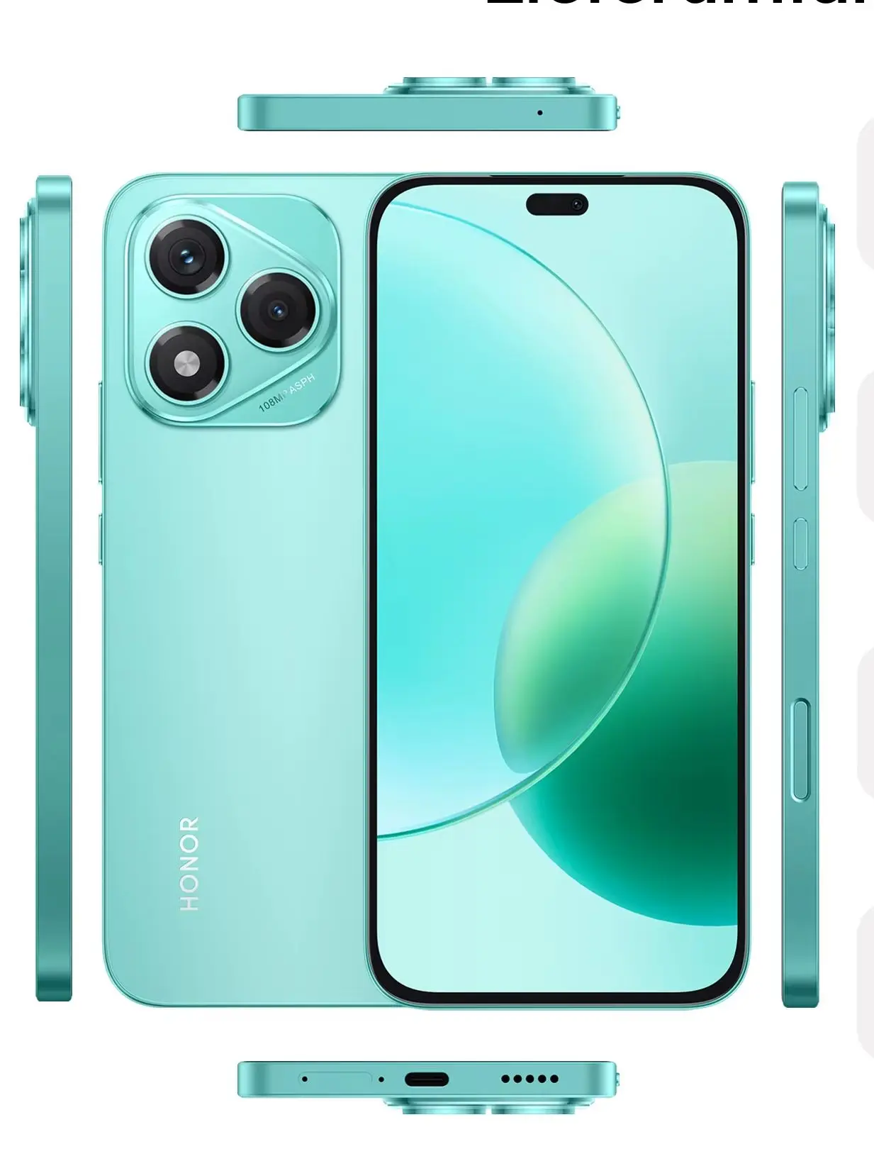 HONOR 400 Lite Smartphone 5G 256GB/8GB RAM, Simlockfrei Android-handy ohne Vertrag 108MP mit AI-Kamerataste Dual SIM 5230mAh Android 15