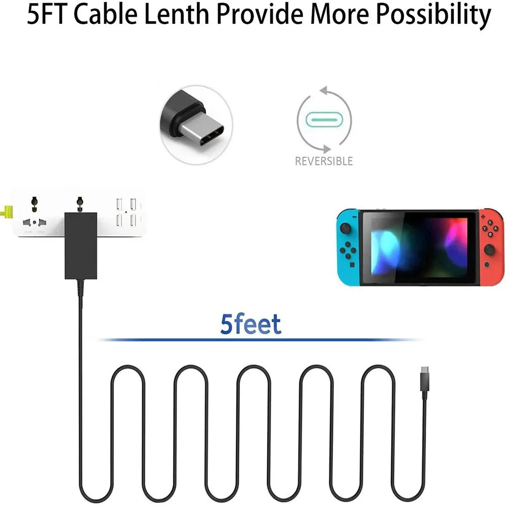 Настенное зарядное устройство с адаптером переменного тока, 15 в, а, комплект для быстрой зарядки, док-станция Nintendo Switch Lite OLED и контроллер Pro