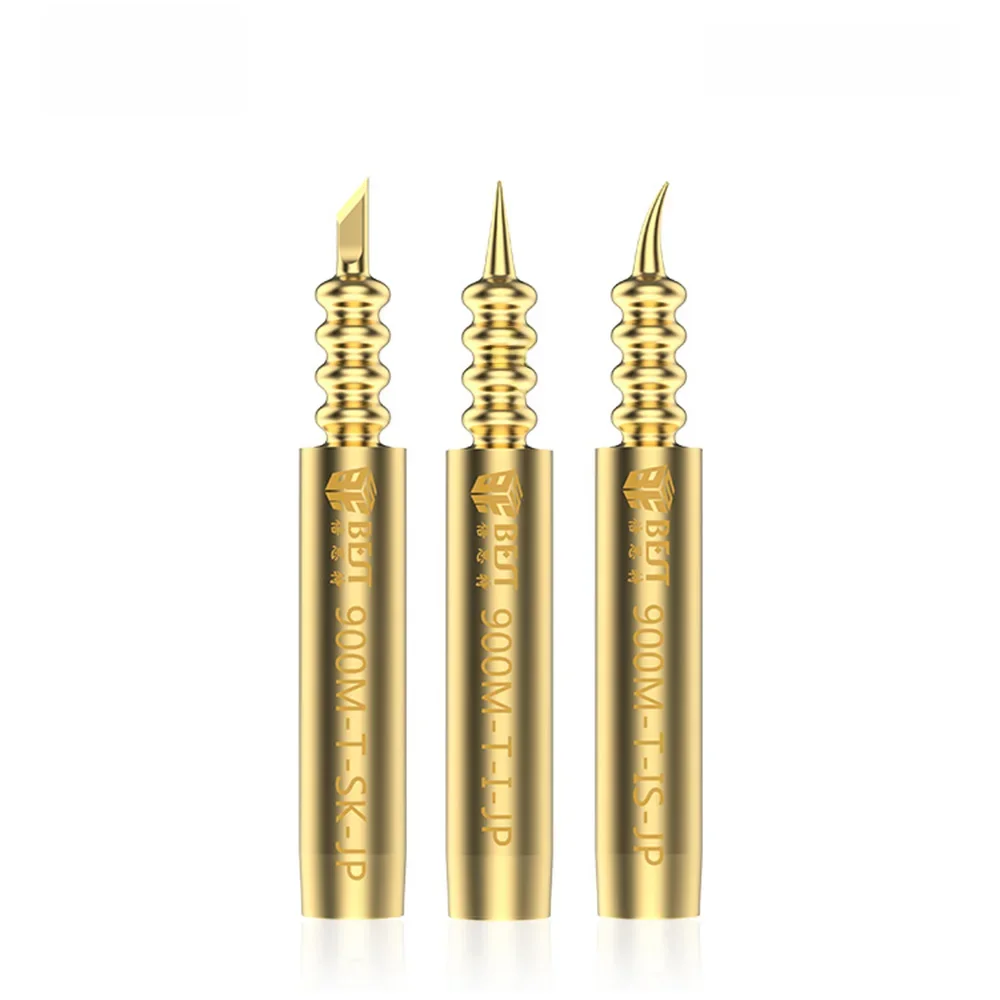 3Pcs Soldering Iron Tips Oxygen-free Copper 0.1mm Fly Line Welding Tips Solder Iron Sting for 936 Soldering Station BGA DIY Re