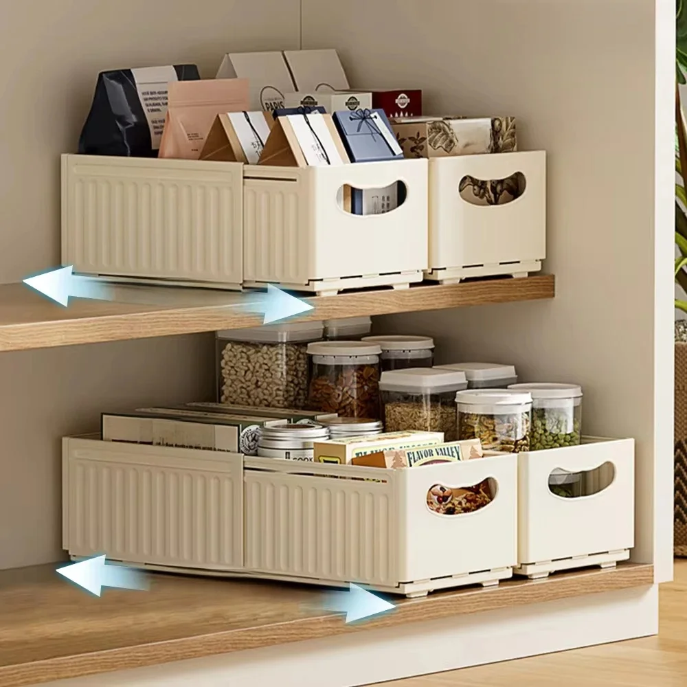 1/3PCS Wysuwany organizer do szuflad Regulowany schowek do szafki Możliwość układania w stosy Organizery kuchenne Sortowanie Schowek do domu — zdjęcie 2