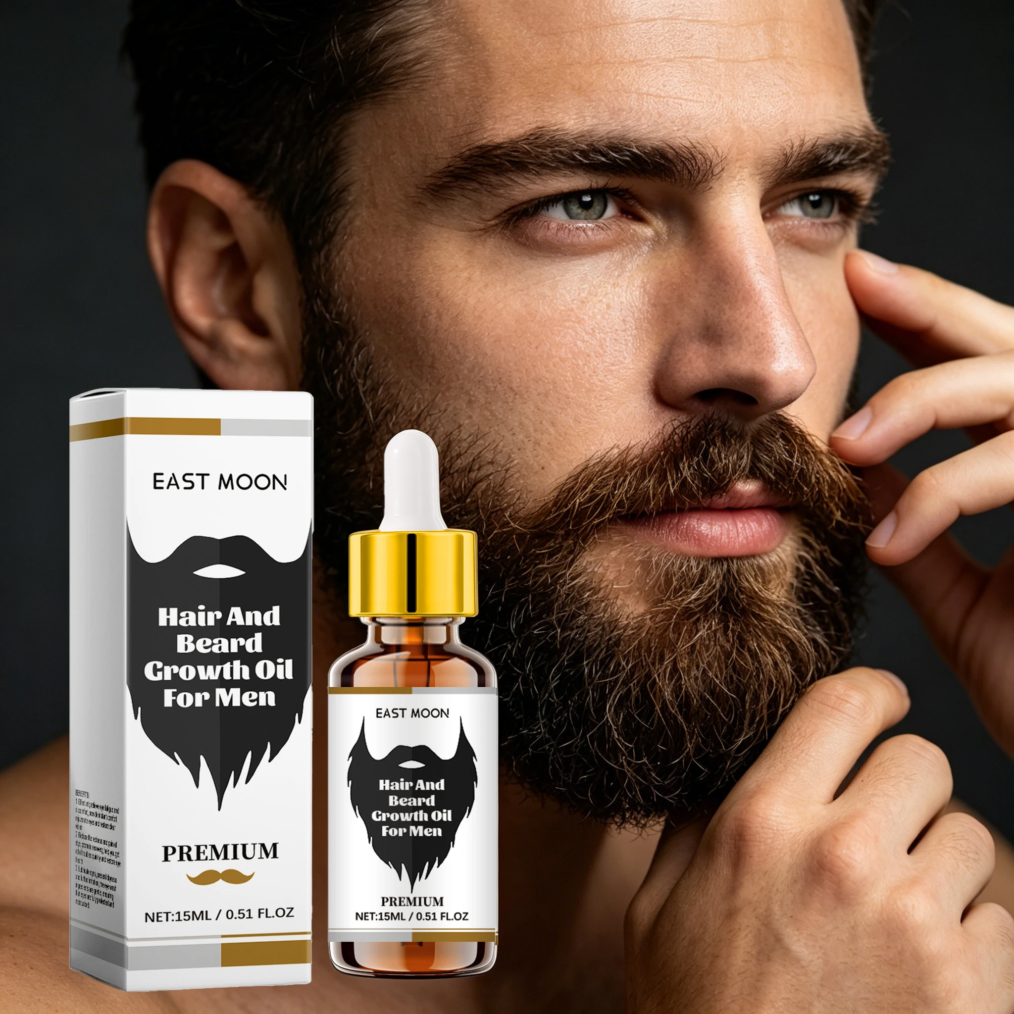 15ML Men Beard Care Oil Nourishing Hair Repairing Hair Smoothing Restroing Gloss Strengthening Root Remove Frizzing Natural Beard Care Essence