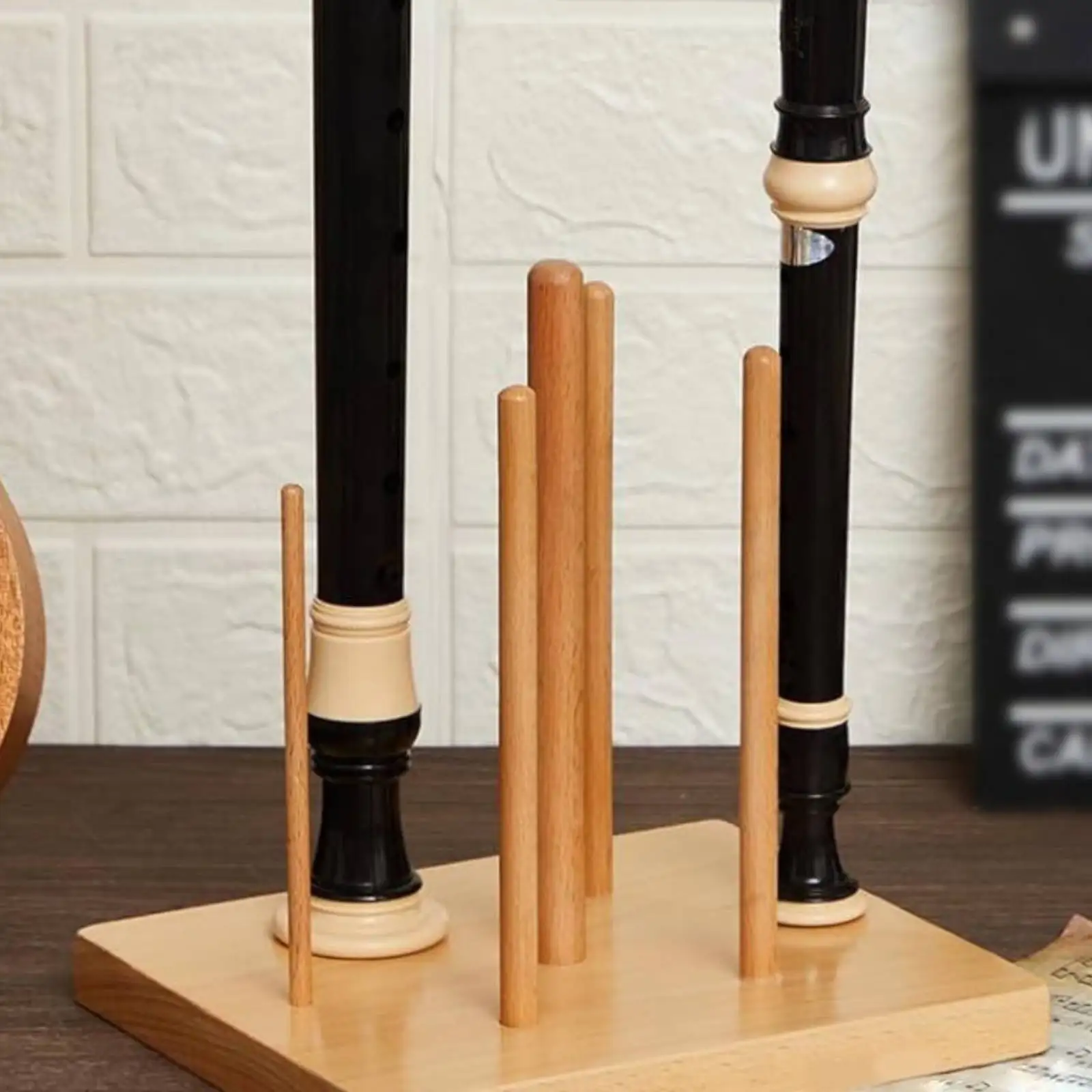 Portable Recorders Stand Wood Flute Display Holder for Home Organization Soprano Alto,Detachable Rack Musical Instrument Holder