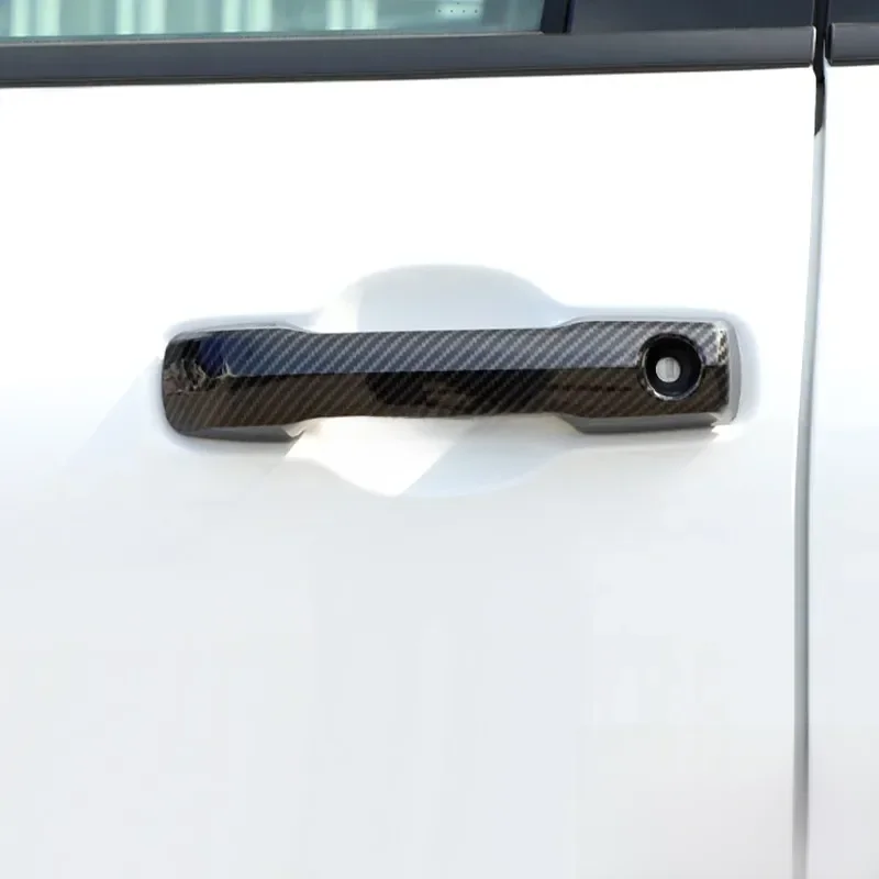 For Toyota Tundra Sequoia Accessories Carbon Fiber Car Exterior Door Handle Cover Trims 2022 2023 2024 2025
