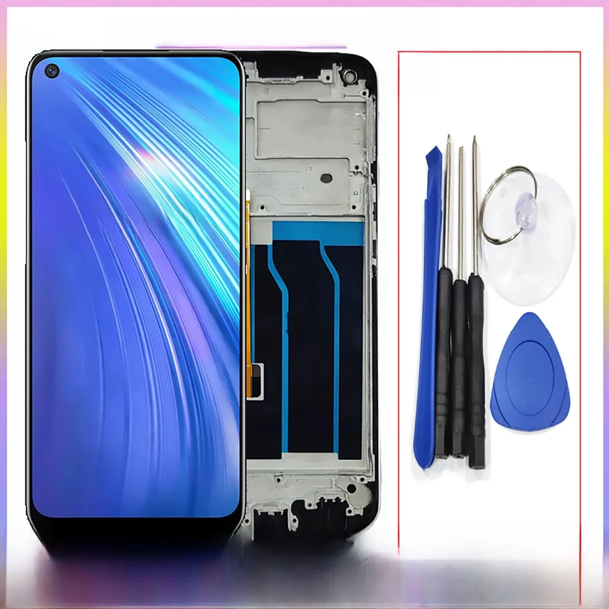 6.5 "dla OPPO Realme 6 wyświetlacz LCD oryginalny z ramką modele ekranu dotykowego RMX2001 Panel Digitizer części zamienne — zdjęcie produktu 7