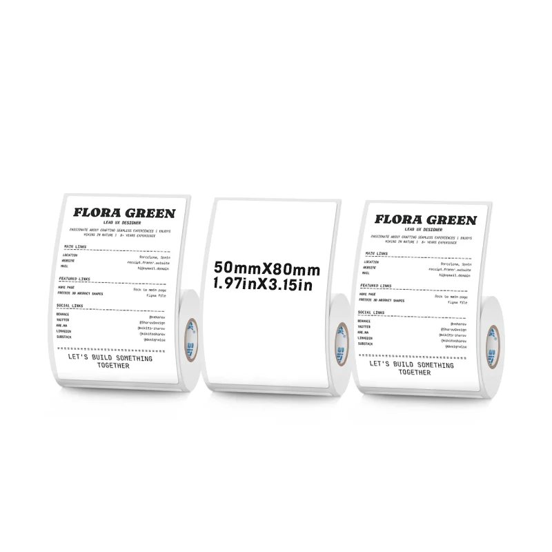 50x80mm Big Size Label Paper for Thermal Labels Printers Auto Adhesive Paper Name-card Stationary Labels Direct Print Supplies