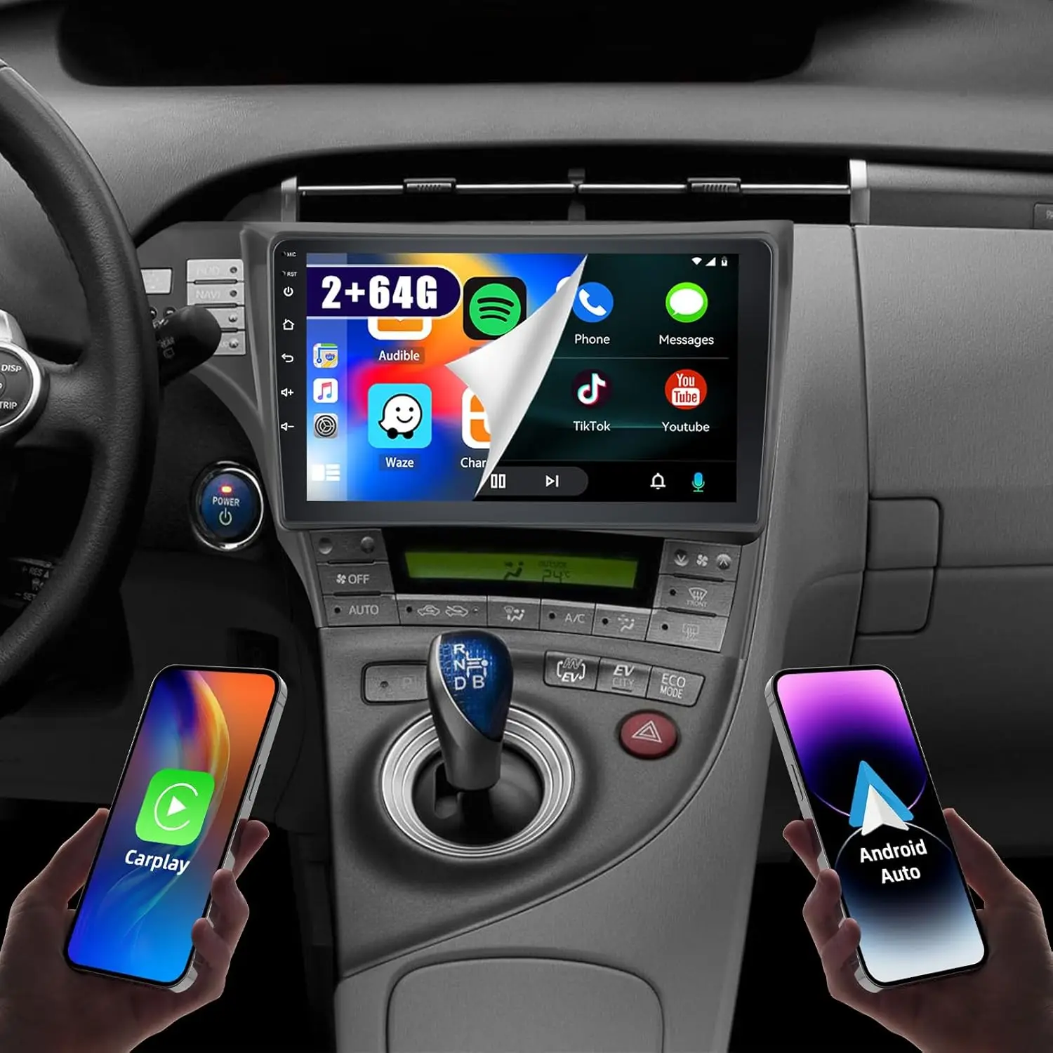 Android Radio for【Toyota Prius 2010 2011 2012 2013 2014 2015】Support 9 inch Touch Screen Radio, Android/Internet DSP Audio/Wireless/SWC/Backup Camera