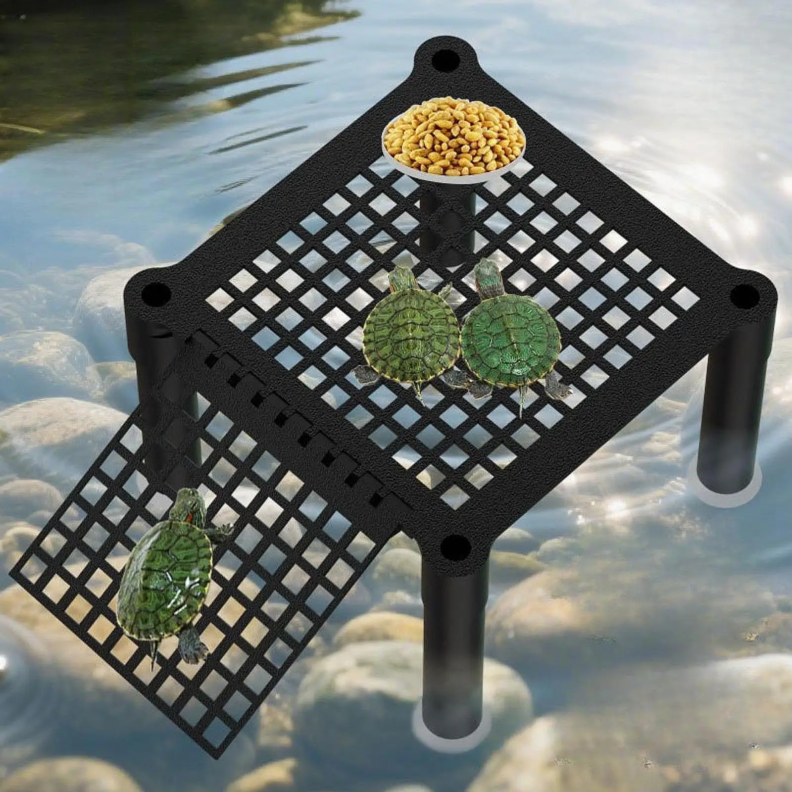 Turtle Basking Platform With Suction Cups Aquatic Reptile Ramp Dock Turtle Tank Accessories for Aquatic Pet Supplies