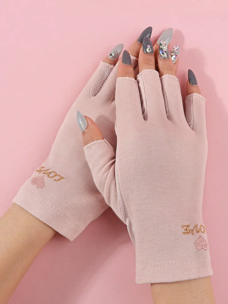 1 Paar Anti-UV-Nagelhandschuhe UV-Gel-Schutzhandschuhe Fingerlose Maniküre-Nagelkunst-Werkzeuge LED-Lampe Nageltrockner Strahlenschutz für Salonbedarf