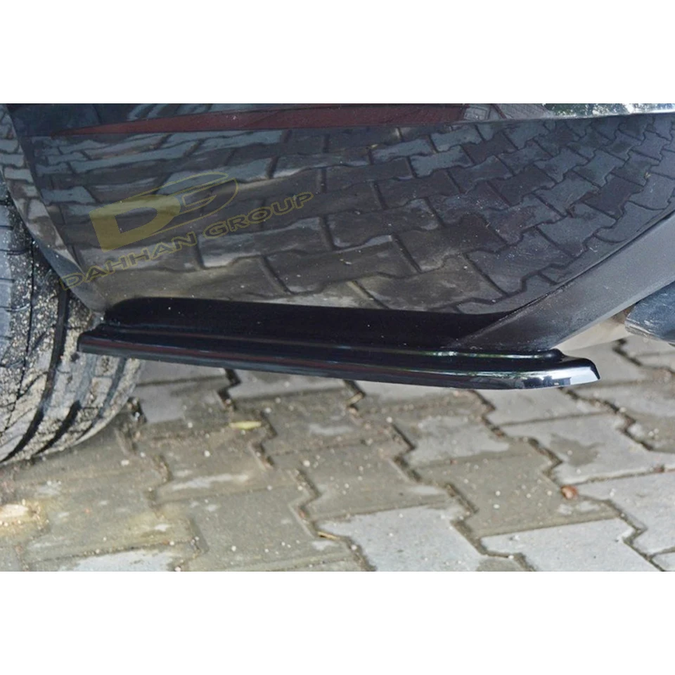 Skoda Octavia Mk3 2012 - 2020 Vrs Achterbumper Hoekklep Verlengde Zijsplitters Links En Rechts Pianoglans Zwart Plastic