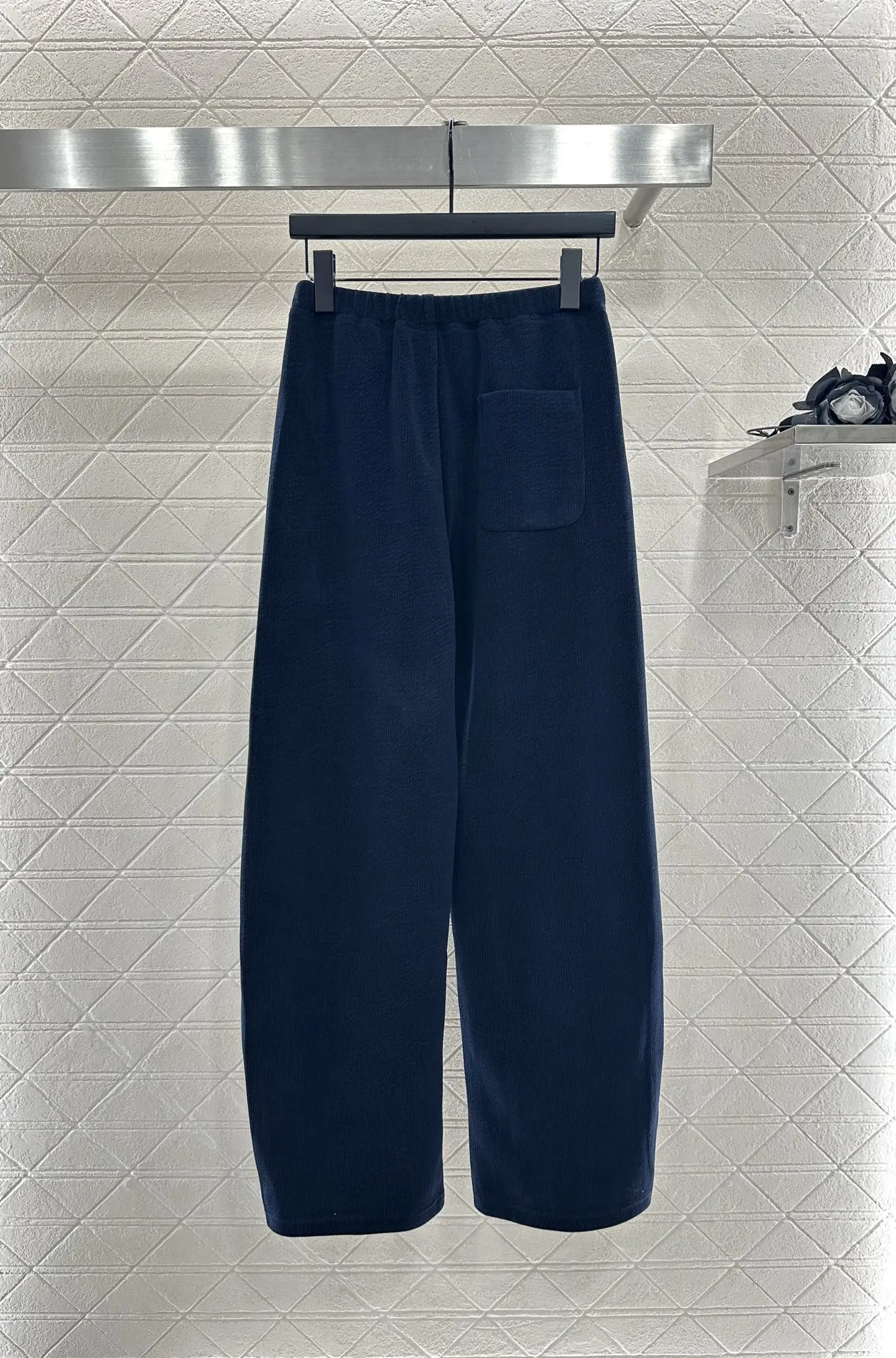 25. Herbst neue zweifarbige elastische Taillen-Design mit Kordelzug, lockere und bequeme Hose