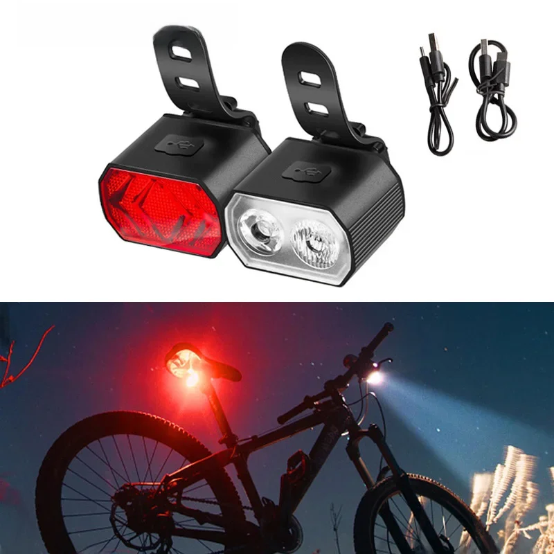 AliExpress Bike Light USB Recharge Long-range Bicycle Front Lights Type-C Waterproof Cycling Lamp Taillight