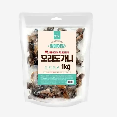 멍메이징 수제간식 오리도가니1kg 국내산강아지수제,강아지져키,개간식 반려견간식