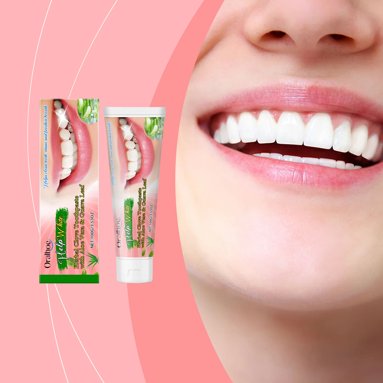 

Oralhoe 100g Clean Yellow Teeth Toothpaste Mint Scent Remove Smoke Coffee Tea Stains Dental Whiten Oral Hygiene Care Toothpaste