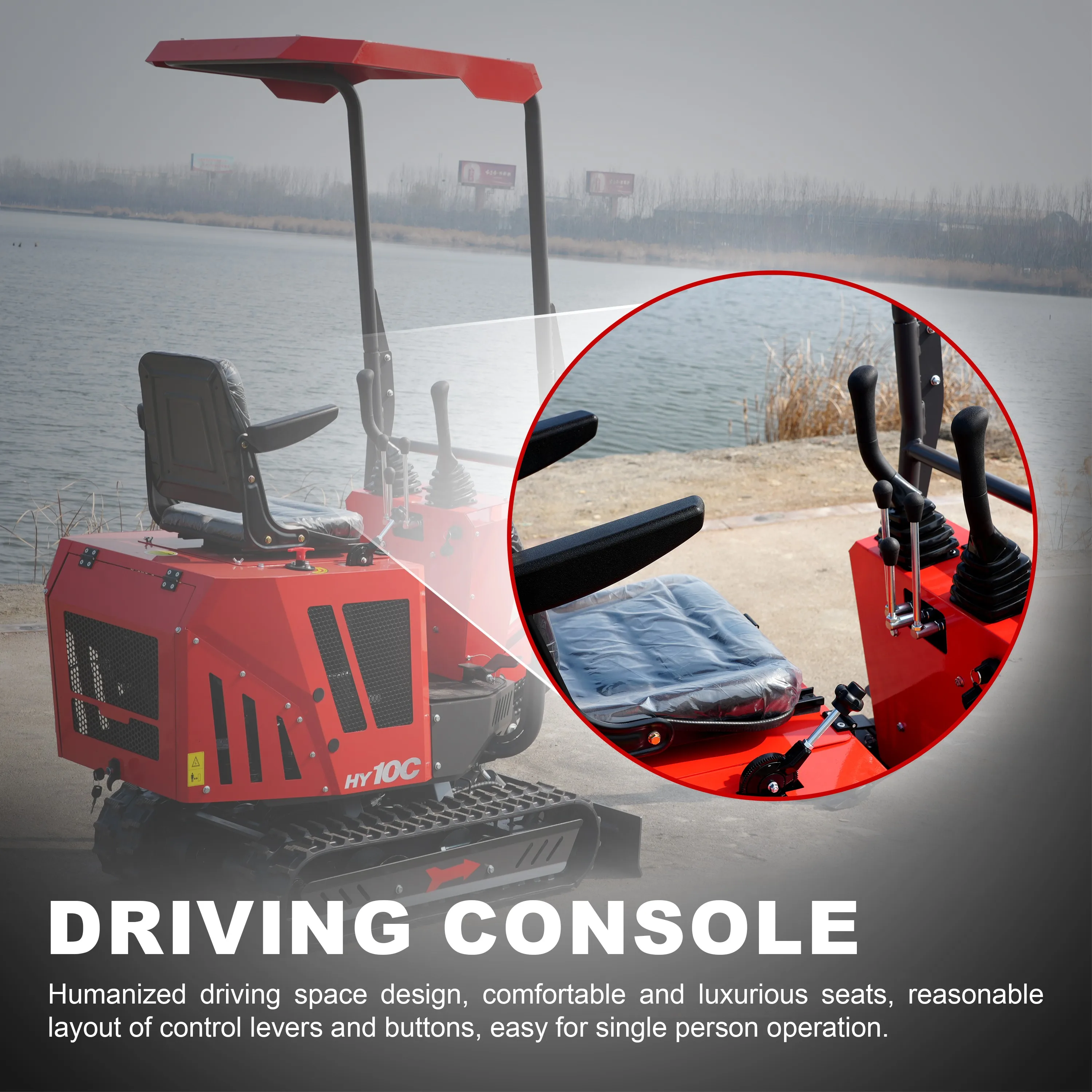 Pagamento completo, não um depósito, miniescavadeira, pequena escavadeira para canteiro de obras de parque agrícola de jardim, motor a gasolina de 13,5 cv