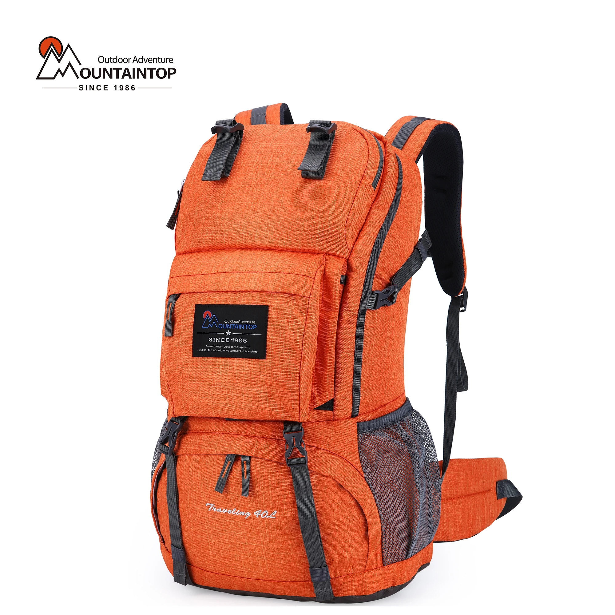 MOUNTAINTOP 40L Camping Hiking Backpack External Frame Hiking Backpacks Large Capacity Trekking Mountaineering Climbing Bag