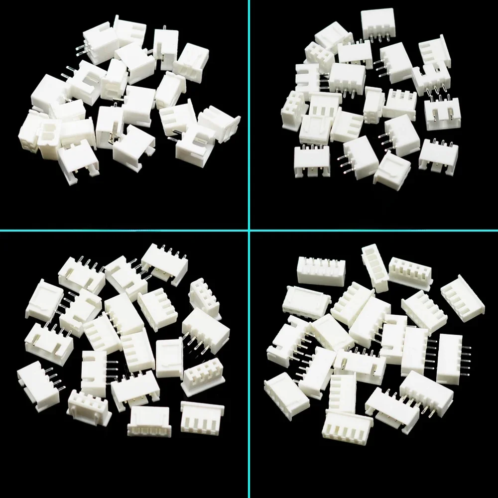 100szt JST XH2.54 2/3/4/5 Zaciski pinowe Plastikowa obudowa Wtyczka męska + Gniazdo żeńskie Złącze przewodu XH 2.54 2P 3P 4P 5P — 2