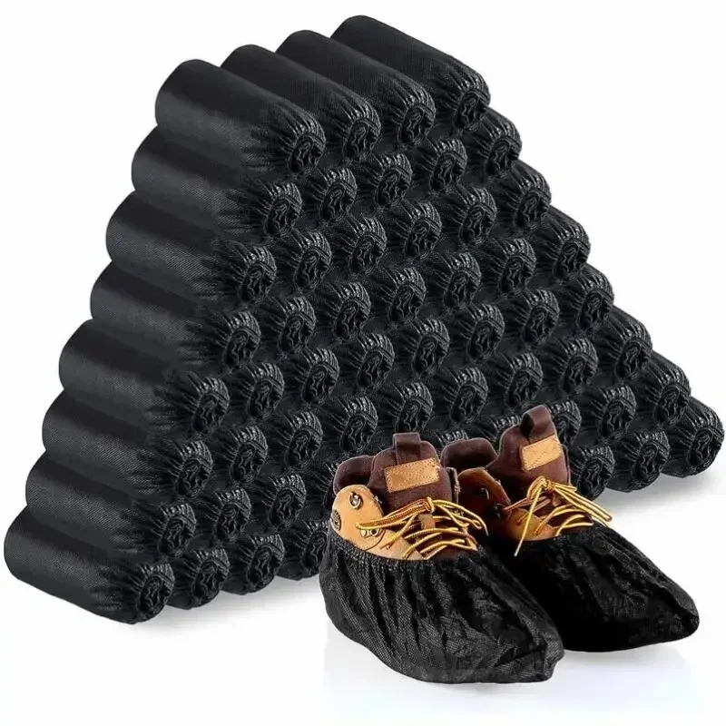 Couvre-chaussures jetables 100 points chaussons de pied couvre-chaussures couvre-chaussures et couvre-bottes antidérapants pour lieu de travail intérieur extérieur à la maison