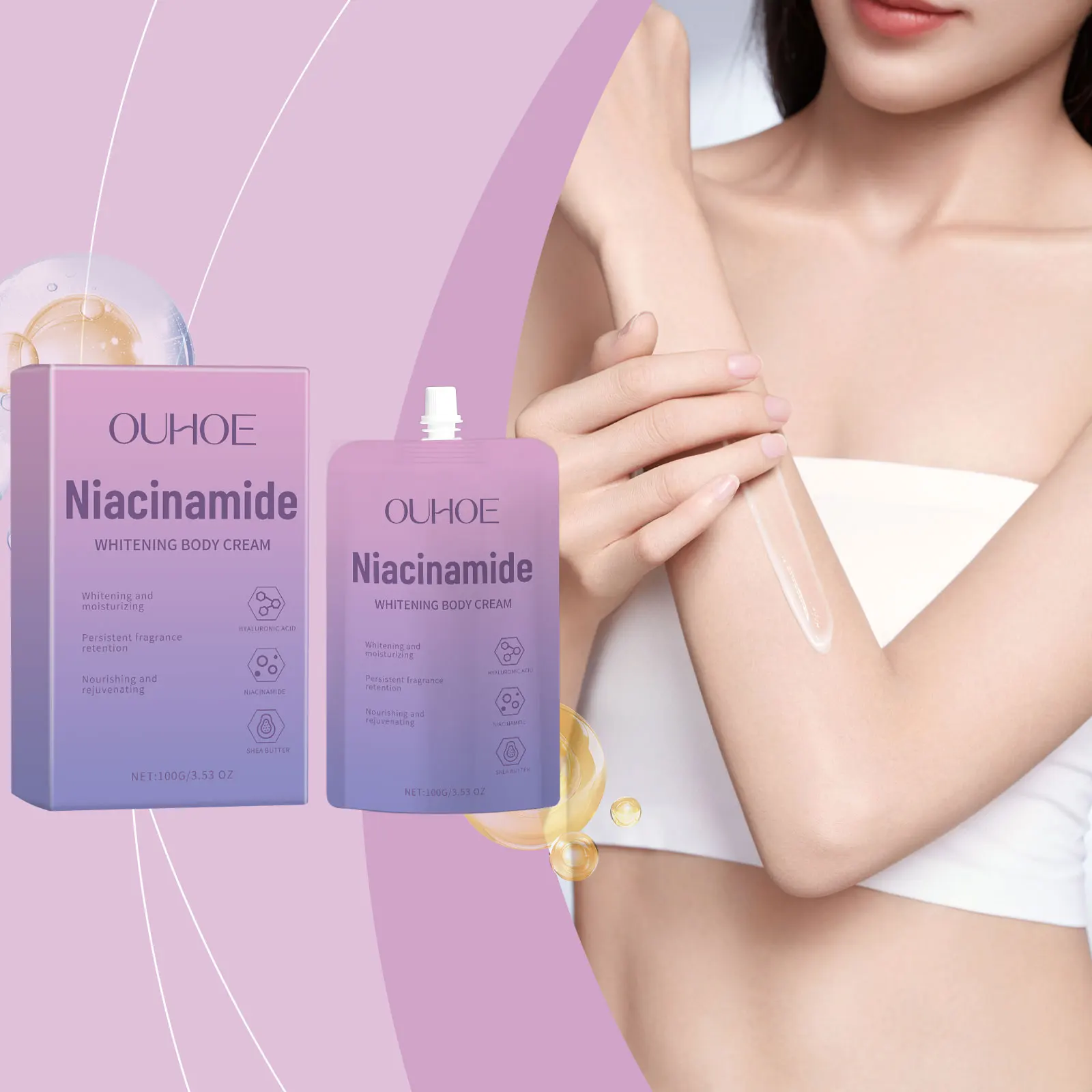 

Ouhoe Niacinamide Brightening Body Cream Moisturizes Nourishes The Skin Evenly Tightens Intense Hydration Relieves Dryness