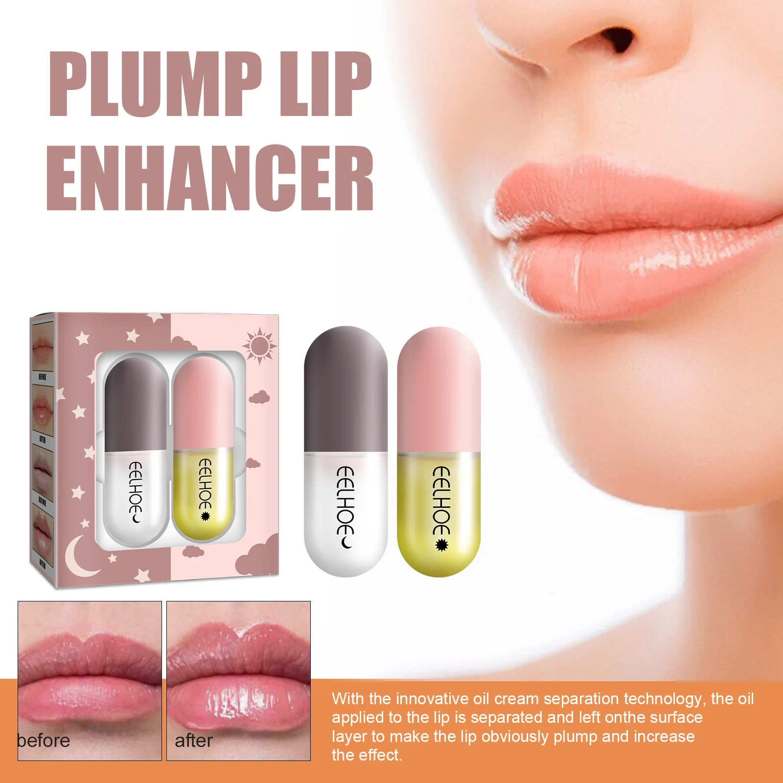 Eelhoe Day And Night Lip Moisturizing Capsule Hydrates To Create Stylish Plump Lip And Hydrating Volumizing Lip