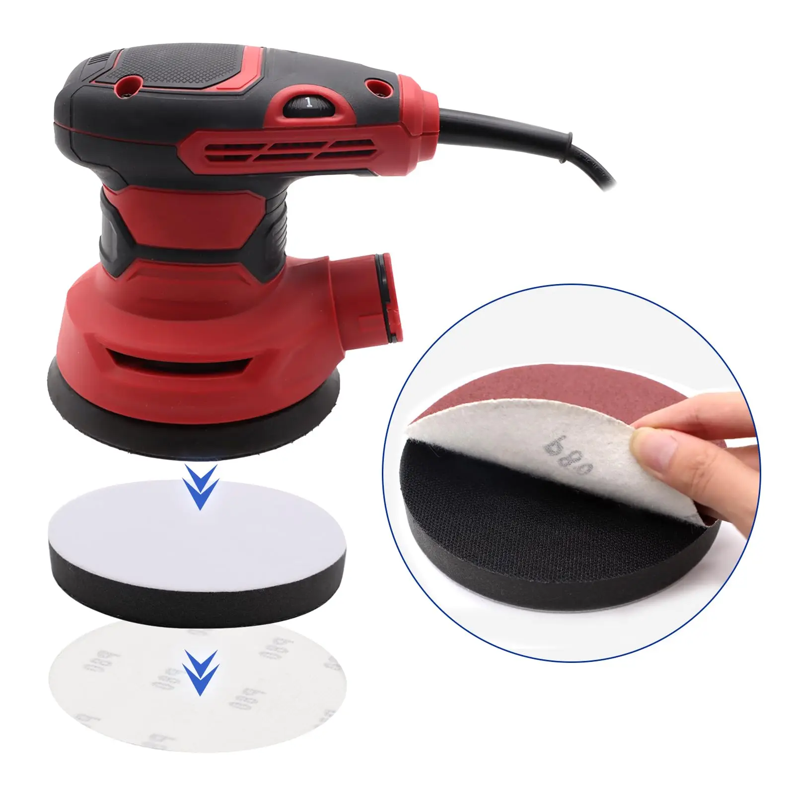 Imagem -05 - Interface Hook And Loop Soft Sponge Cushion Buffer Backing Pad Orbital Sander Carpintaria Polimento 125 mm Pack