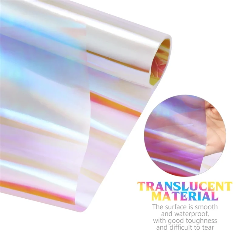 Iridescent Paper, Wrapping Paper Cellophane Wrap Roll, Gift, Rainbow Film, Holographic Basket, Window, Birthday Packaging