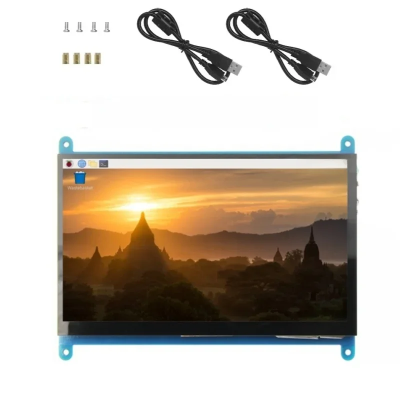 Moniteur Raspberry Pi 7 pouces 4/3/2/B/B +/A + 1024x600 IPS, écran tactile capacitif à 5 points, affichage HDMI gratuit pour Win 7/8/10