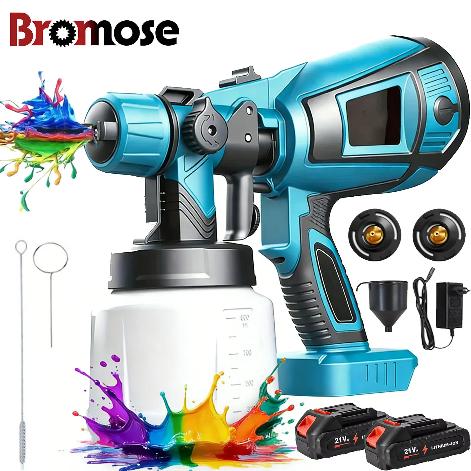 1000ML Cordless Pistola A Spruzzo Elettrica Potente Spruzzatore di Vernice Auto Mobili Rivestimento In Acciaio Aerografo Per Makita 18V Batteria Spille