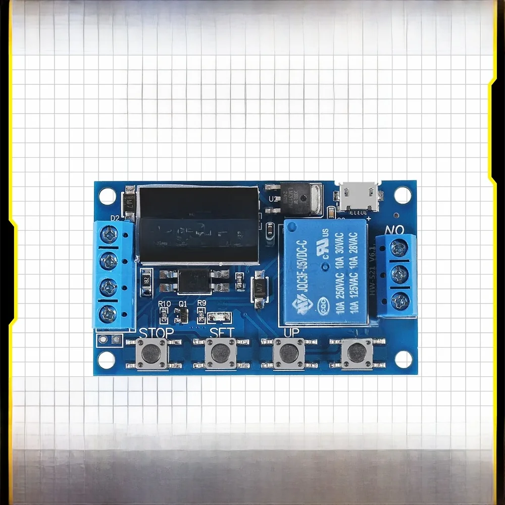 Module de relais de retard Programmable DC 6-30 VTimer, minuterie de Cycle avec affichage LED, 6V 9V 12V 24V, Micro USB, contrôleur pour maison intelligente