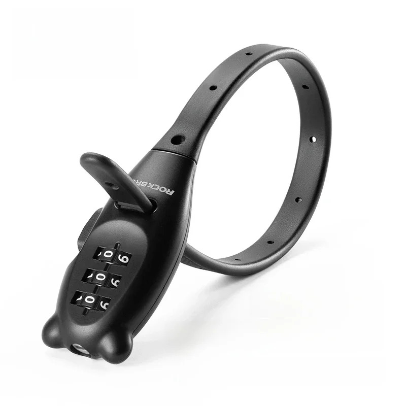 AliExpress ROCKBROS Portable Bicycle Lock Cable Tie Zinc Alloy Lock Helmet Password Lock Anti-Theft Safety Freely Adjustable Rope Lock