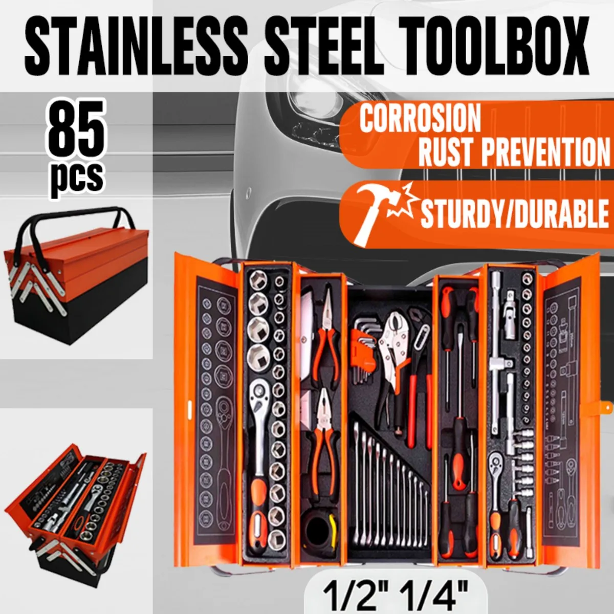 

Набор высококачественных бытовых инструментов, 85 шт., специализируется для автомобильного использования, подходит для ремонта, таких как уход за автомобилем