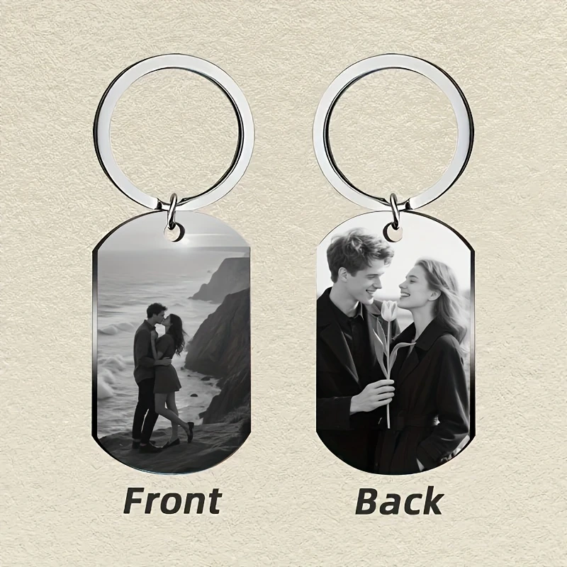 Personalized Custom Keychain Engrave Name Photo Sweet Memories Sentimental Commemorative Gift For Lovers Family Friends view 4