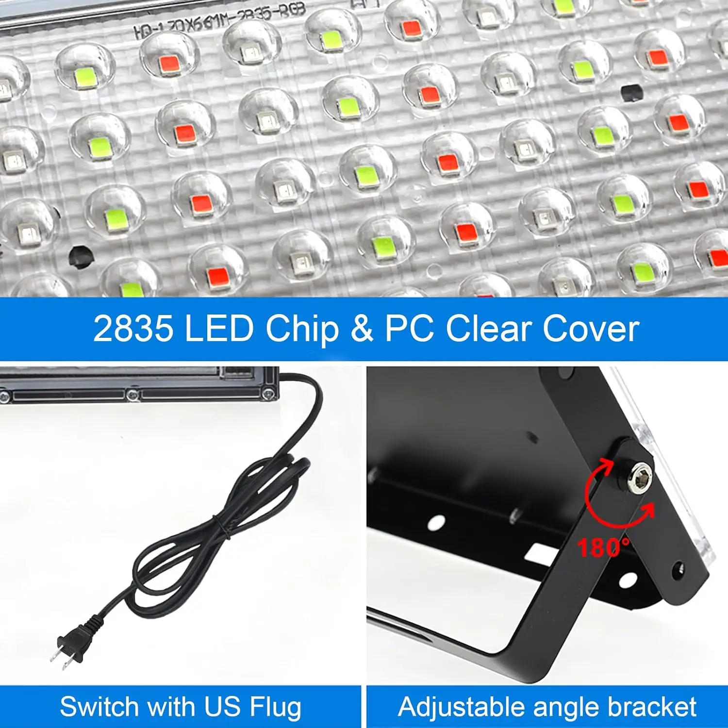 2 упаковки прожекторов RGB мощностью 150 Вт, интеллектуальный прожектор RGB с изменением цвета с дистанционным управлением, для сценического освещения, вечеринок по случаю дня рождения