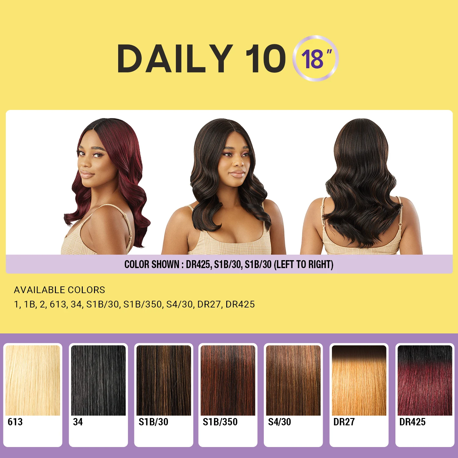 شعر مستعار صناعي من Outre The Daily Style N Dash مقاس 3 بوصات من الدانتيل العميق يوميًا 10