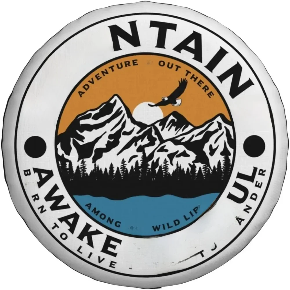 Housse de pneu de secours pour remorque, couvre-roues en Polyester anti-poussière pour camion, camping-car-montagnes éveillées l'âme 14 15 16 17 pouces