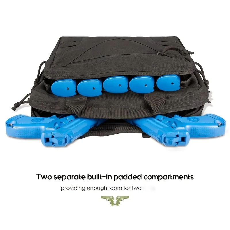 حقيبة مسدس تكتيكية ناعمة بسحاب مع 5 حلقات مرنة تحمل 5 كومة مزدوجة/1 أكياس تخزين مفردة مخفية #1