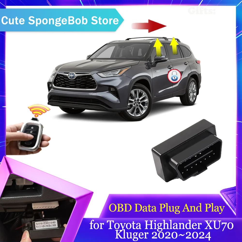 OBD Data Module for Toyota Highlander XU70 Kluger 2020~2024 2021 2022 Window Folding Lifting Speed Lock Door Unlock Accessories