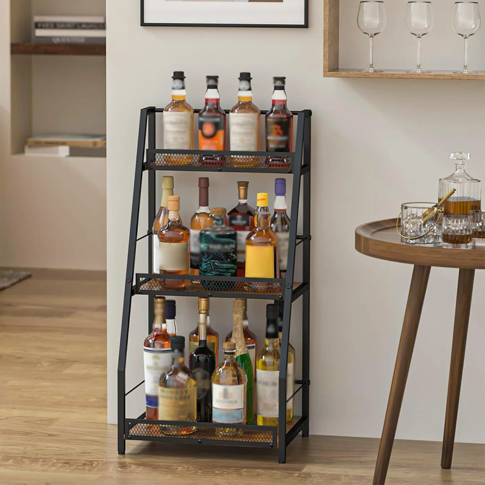 

3 Tier Red Wine Storage Rack Light Luxury Foreign Wine Display Rack Capacity Liquor Bottle Display Shelf Decorative Ornaments