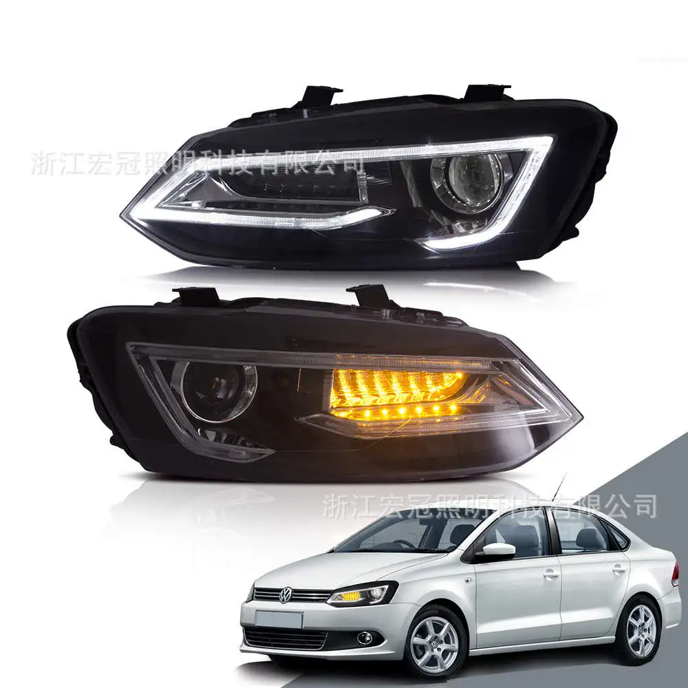 

Car Styling Headlights Daytime Running Light For Volkswagen Polo 2022-2017 Streamer Turn Signal Indicator LED Head Lamp Assembly